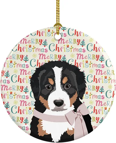 Miniatura 143 de Caroline's Treasures Bulldog Francés Azul de Navidad Adorno de Cerámica Decoraciones Colgantes para Árbol de Navidad para Hogar Navidad, Festividad