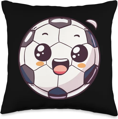 Almohada de tiro con estilo de dibujos animados de balón de fútbol para niños y niñas