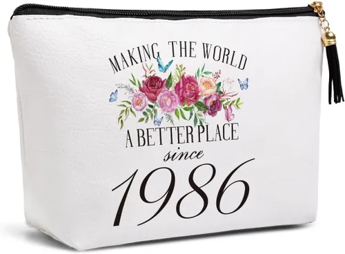 Miniatura 9 de 16, 30, 40, 50, 60, 70, 80, regalo de cumpleaños para mujeres, mejor amiga, abuela, mamá, hermana, tía, bolsa de cosméticos de viaje, Desde 1976