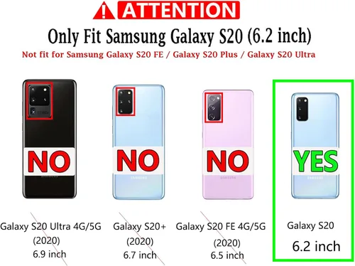 Miniatura 2 de para Galaxy S20 Funda, con protector de pantalla [Probada a caídas de grado militar] Funda protectora resistente y dura para Samsung Galaxy S20