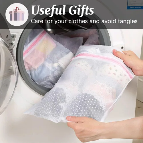 Miniatura 6 de 4 cestas plegables de malla para ropa sucia, cesta plegable con asas de transporte, cesta portátil para ropa sucia con 4 bolsas de lavado, cesta