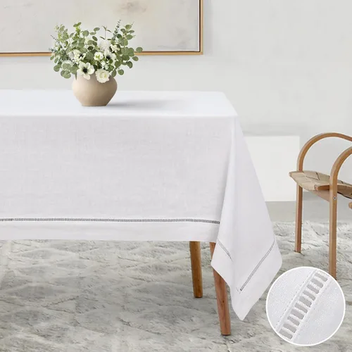 Miniatura 31 de Linen World - Mantel de lino de otoño de 55 x 55 pulgadas, mantel rectangular lavable de lino francés para comedor, al aire libre, bodas
