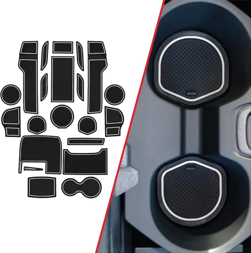 Miniatura 25 de CupHolderHero Compatible con accesorios Honda CR-V 2017-2022 – Insertos de portavasos antipolvo antideslizantes personalizados de alta calidad, Rojo