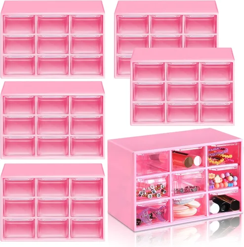 Miniatura 11 de Amyhill 6 Piezas Organizador Mini de Cajones Organizador Pequeño con 9 Cajones Caja de Almacenamiento de Manualidades de Plástico de Escritorio