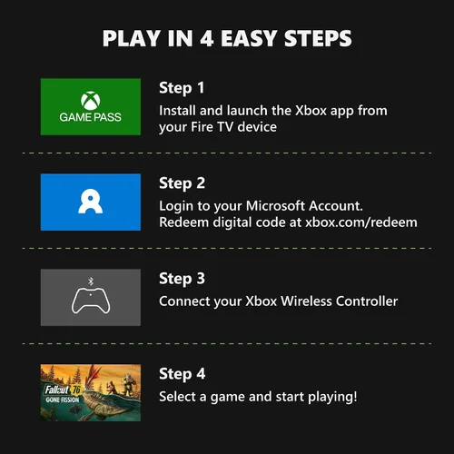 Miniatura 3 de Xbox Wireless Controller (2025) Carbon Black + Fire TV Stick 4K Game Pass Ultimate 1 Month - Gaming Bundle, Windows, Mobile & Smart TVs