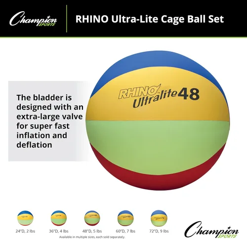 Miniatura 4 de Champion Sports Rhino Lite - Juego de bolas de jaula