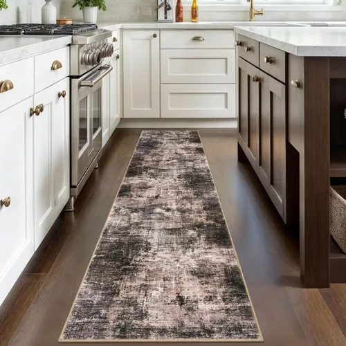 Miniatura 641 de IOHOUZE Alfombra abstracta lavable de 3 x 12 pies para pasillos, antideslizante para cocina, camino de entrada de lana sintética para interiores