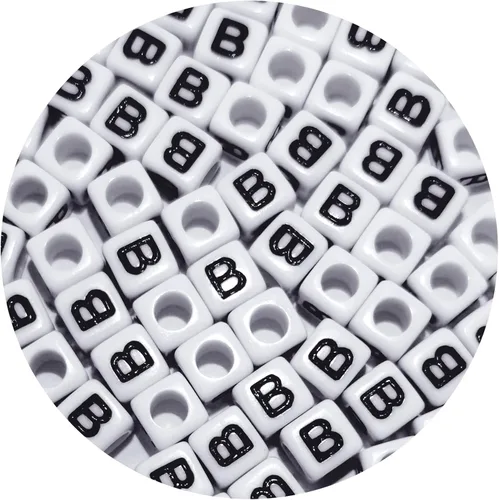 Miniatura 38 de Cuentas cuadradas de letras acrílicas de 0.236 x 0.236 pulgadas, cuentas A del alfabeto para pulseras, joyería, llavero DIY, 100