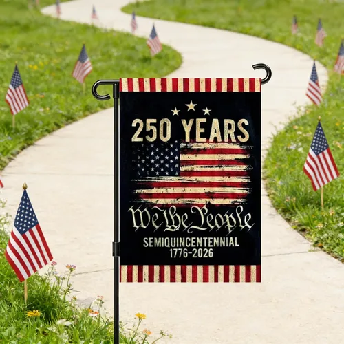 Miniatura 8 de Banderas de jardín con el 250 aniversario de Estados Unidos para exteriores, bandera de Estados Unidos del 250 aniversario con rayas de estrellas