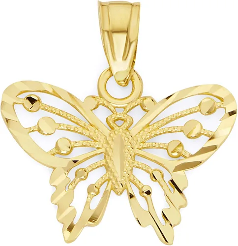 Colgante de mariposa de oro real macizo de 10 quilates dije de animal pequeño casual para uso diario Oro amarillo No es una piedra preciosa