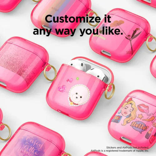 Miniatura 7 de Elago - Funda con llavero para audífonos AirPods 1 y 2 de Apple Rosado neón