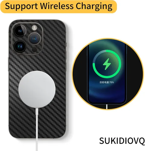 Miniatura 5 de Para iPhone 16 Plus Skin Wrap Carbon Phone Sticker Fiber Vinyl Ultra Thin Ultralight Decal Glass Protector Película protectora para bordes laterales