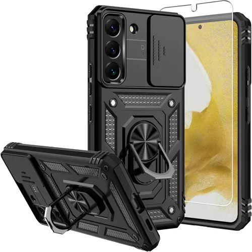Miniatura 8 de Funda para Samsung Galaxy S22, Galaxy S22, con protector de pantalla, [grado militar] de 16 pies, con soporte magnético, funda protectora para Rojo