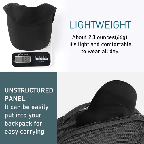 Miniatura 39 de Gorra de béisbol impermeable para hombre, sombrero de lluvia plegable para correr al aire libre, sombrero de pesca solar
