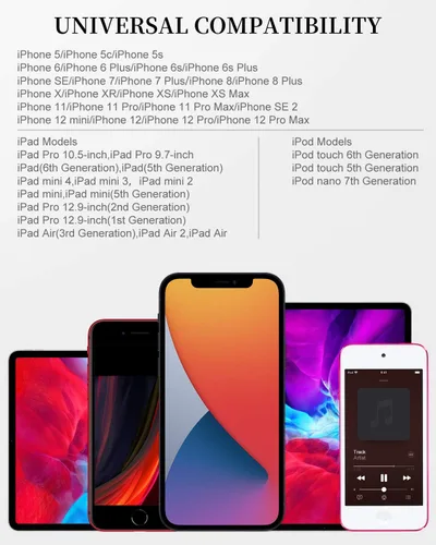 Miniatura 6 de Uzento Cable de carga para iPhone, paquete de 2 cables USB a Lightning originales con certificación Apple MFI de 6 pies, cable de carga rápida