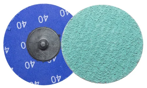 Miniatura 2 de Benchmark Abrasives Discos de lijado de 3 pulgadas de circonita verde de cambio rápido, respaldo tipo R macho - Disco de lijado para desbarbado