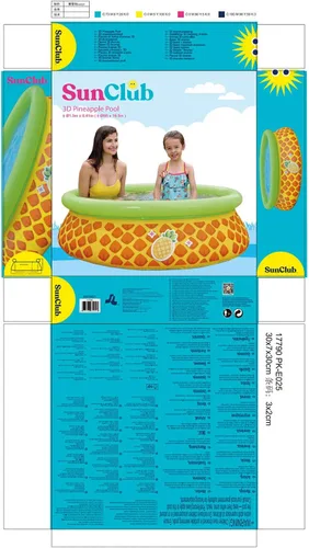 Miniatura 6 de JLeisure Sun Club 17789 - Piscina inflable 3D de 5 pies x 16.5 pulgadas, capacidad para 1 a 2 personas, para niños sobre el suelo, patio trasero