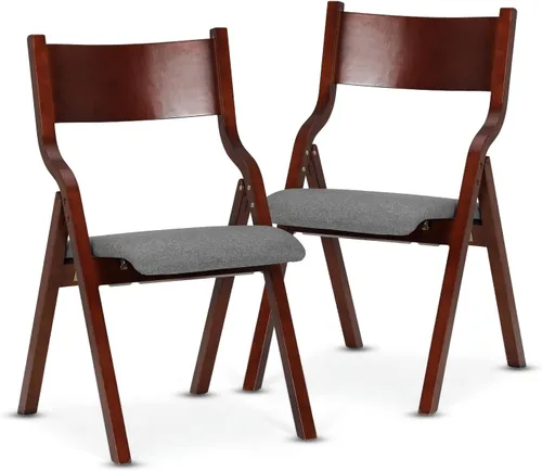 OS MOTOR Juego de 2 sillas plegables con asiento acolchado, sillas de comedor portátiles con respaldo y cojín de diseño ergonómico, para comedor,