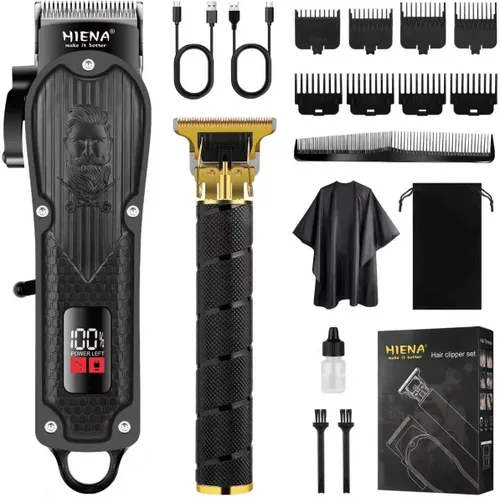 HIENA PRO Juego de cortapelos profesional para hombres, kit de recortadoras recargables inalámbricas y juego de cortapelos, cortapelos de corte de