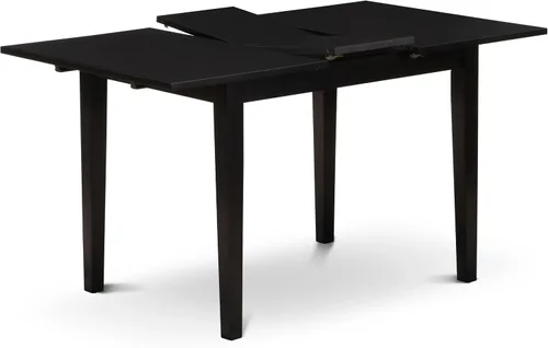 Miniatura 5 de East West Furniture NFAS3-BLK-09 - Juego de mesa de cocina de 3 piezas, incluye una mesa de madera y 2 sillas acolchadas de tela de poliéster azul
