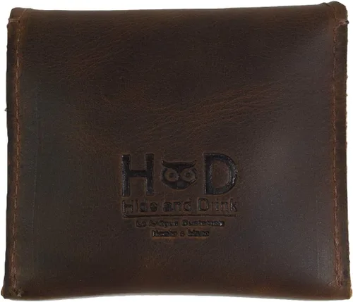 Miniatura 5 de Hide Drink Funda de cuero rústico para tampón bolsa para preservativos secreto hecho a mano Bourbon Marrón Classic