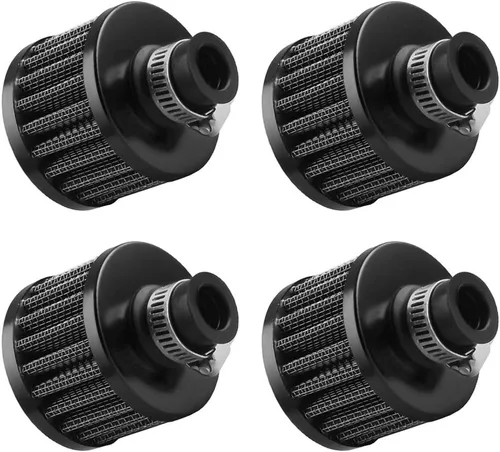 ESUPPORT 0.157 x 0.472 in Mini negro universal coche motor cono frío limpio filtro de entrada de aire Turbo respiradero