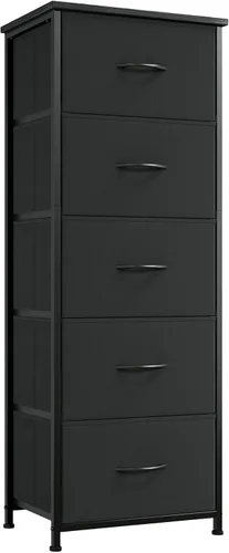 Miniatura 20 de Somdot - Cómoda estrecha con 4 cajones, cómoda delgada con cajones de tela extraíbles para armario, espacios pequeños, baño, dormitorio, lavandería