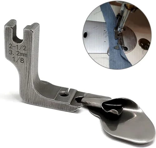 Miniatura 4 de 3 piezas de máquina de coser curvada con dobladillo para pie, tubo de tracción, falda de gasa de seda compatible con Brother, JUKI, Singer, etc
