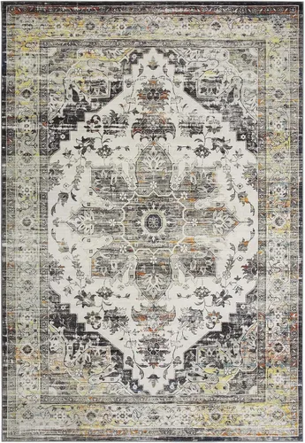 Miniatura 2 de JOLENE.K Alfombra oriental lavable de 6 x 9 pies, suave, con estampado envejecido, vintage, antideslizante, resistente a las manchas, de pelo bajo