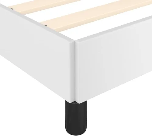 Miniatura 7 de Marco de cama blanco de 39.4 x 74.8 pulgadas, doble piel sintética (colchón no incluido), peso: 39.24 libras (U)