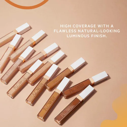 Miniatura 3 de FLOWER BEAUTY by Drew Barrymore Light Illusion Corrector de cobertura completa, difusa ojeras oscuras debajo de los ojos + manchas borrosas – Light