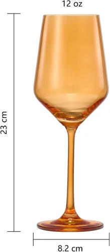 Miniatura 8 de Juego de copas de vino de colores, juego de 6 vasos de 12 onzas, tallo alto de estilo italiano único para vino blanco y tinto, agua, vasos