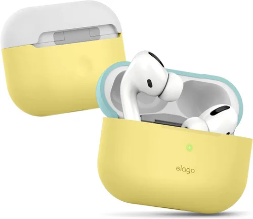 Miniatura 2 de elago Duo - Funda compatible con AirPods Pro, 2 tapas + 1 cuerpo, soporta carga inalámbrica, [azul coral, azul brillante + amarillo]