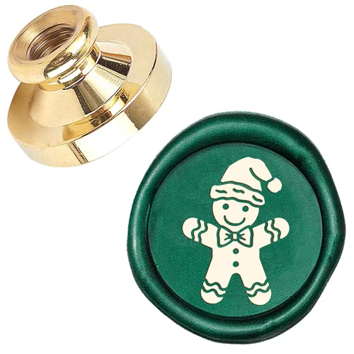 Miniatura 17 de CRASPIRE Sello de cera de sellado de Feliz Navidad, campana de muérdago X'Mas Eve, 0.984 in, sello de cera reemplazable, cabeza de latón