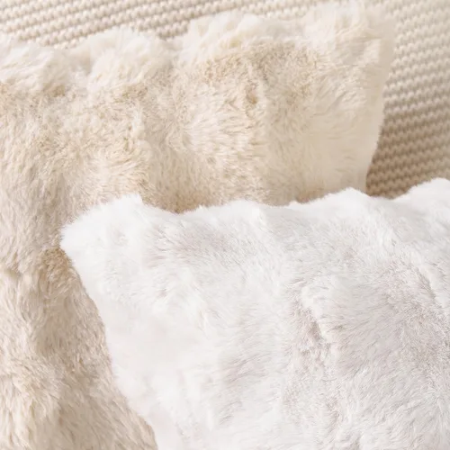 Miniatura 5 de MADIZZ Paquete de 2 fundas de almohada gruesas de felpa de lana sintética, suaves y bohemias, lujosas fundas de cojín para sofá, dormitorio, sala