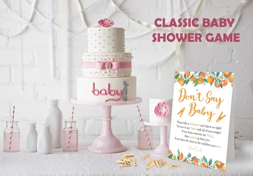 Miniatura 3 de Juego de pinzas para ropa de bebé, juego Little Cutie Baby Shower, un letrero de 8 x 11 y 50 mini pinzas naturales para la ropa, género neutro