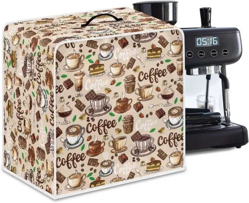 Miniatura 28 de DISNIMO Cubierta antipolvo para cafetera de mariposa azul, fundas para máquina de hacer café de cocina con mango superior, cubierta