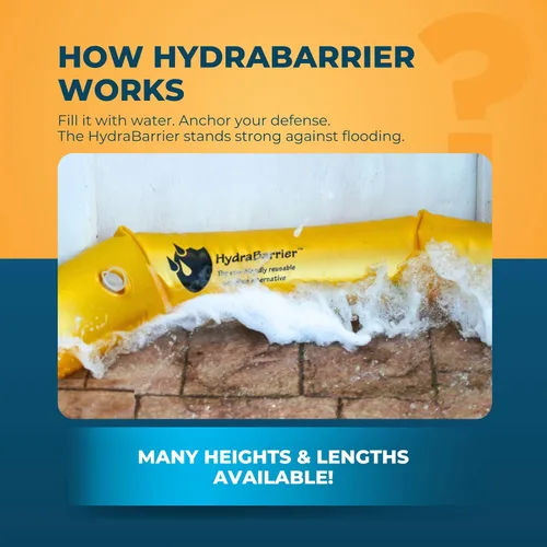 Miniatura 3 de La barrera de inundación original HydraBarrier estándar – 6 pies de largo x 4 pulgadas de alto – Alternativa ligera y reutilizable – Control