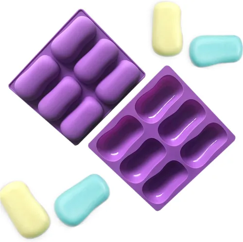 2 moldes ovalados de silicona para jabón, moldes clásicos ovalados para hacer dulces de gelatina de chocolate