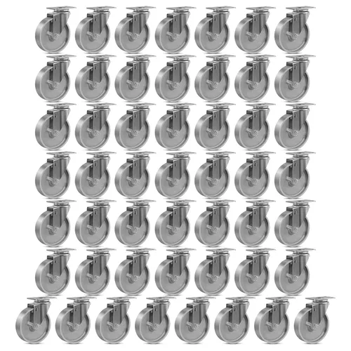 Miniatura 18 de Ruedas industriales resistentes de 3 x 1.25 pulgadas, capacidad de 350 libras, ruedas de hierro fundido y marco de acero para carros, carritos
