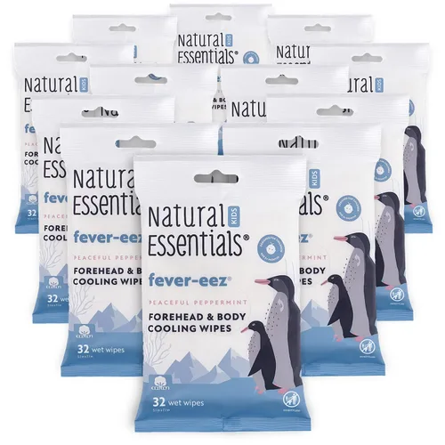 Miniatura 10 de Natural Essentials Fever-eez - Alivio de la fiebre del bebé para niños, toallitas calmantes para la frente y el cuerpo para bebés, proporcionan una