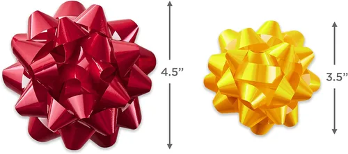 Miniatura 3 de Hallmark Surtido de lazos de regalo (30, 2 tamaños) rojo, blanco, rosa, azul, amarillo, plata, dorado para Navidad, Hanukkah, cumpleaños, bodas
