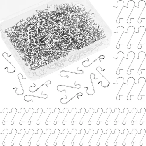 Tatuo 240 ganchos para adornos de Navidad, ganchos de alambre de metal para árbol de Navidad, caja a granel con almacenamiento para decoración de