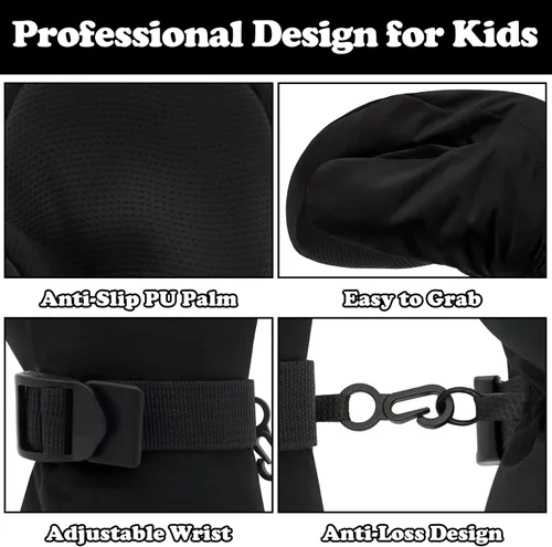 Miniatura 35 de Sarfel Manoplas para niños pequeños, guantes impermeables de nieve y esquí para niños, guantes de invierno para bebés con Thinsulate