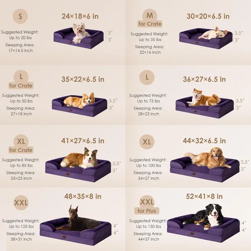 Miniatura 139 de EHEYCIGA – Cama ortopédica impermeable para perros pequeños, de espuma viscoelástica tipo caja de huevos, con bordes elevados y base antideslizante