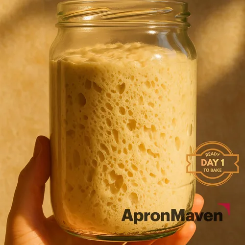 Miniatura 2 de Apron Maven Iniciador de masa madre rígida, estilo bávaro alemán, cultivo vivo de baja hidratación para hornear pan de masa agria, instrucciones