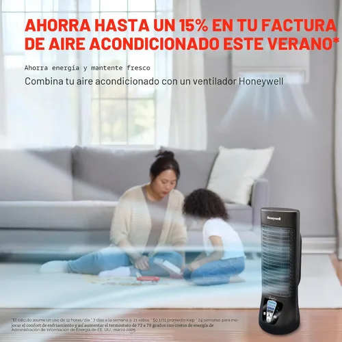 Miniatura 6 de Honeywell QuietSet - Ventilador de mesa personal, ventilador de escritorio personal oscilante con funcionamiento silencioso, 4 niveles de potencia