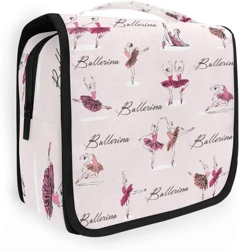 AUUXVA Neceser de viaje, organizador de cosméticos, bolsa de maquillaje colgante para mujeres, hombres y niñas, Bailarina bailarina