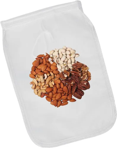 Miniatura 5 de Paquete de 2 bolsas reutilizables de malla fina de 150 micrones, bolsa de leche de nueces, colador de nailon para colar jugos de frutas, prensa