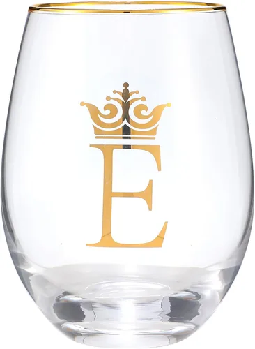Miniatura 12 de Vaso de vino de 15 onzas con letra A, regalo personalizado con inicial, para boda, dama de honor, cumpleaños, graduación, para hombres y mujeres